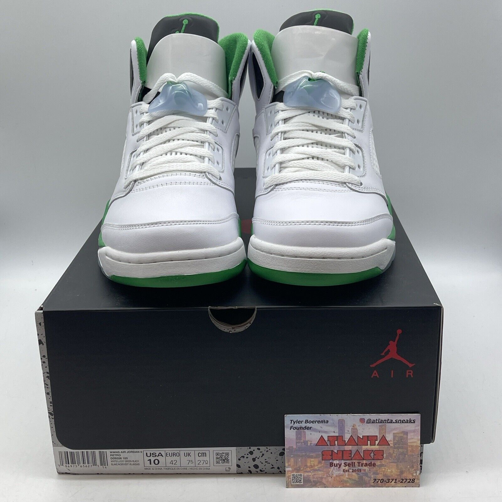 Size 10W - Air Jordan 5 Retro Lucky Green White Black Leather (DD9336-103