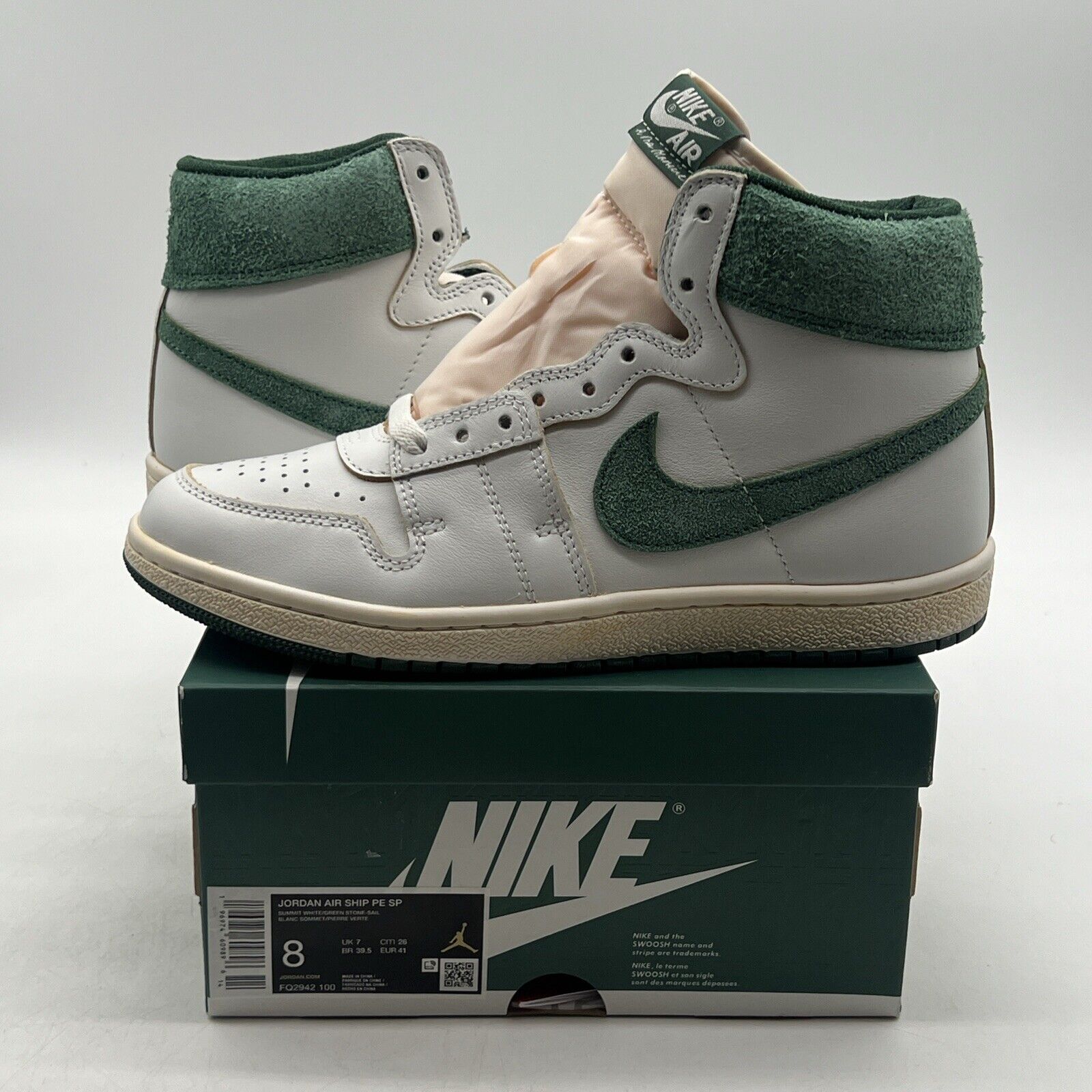 Size 8 - A Ma Maniére x Jordan Air Ship PE SP Green Stone