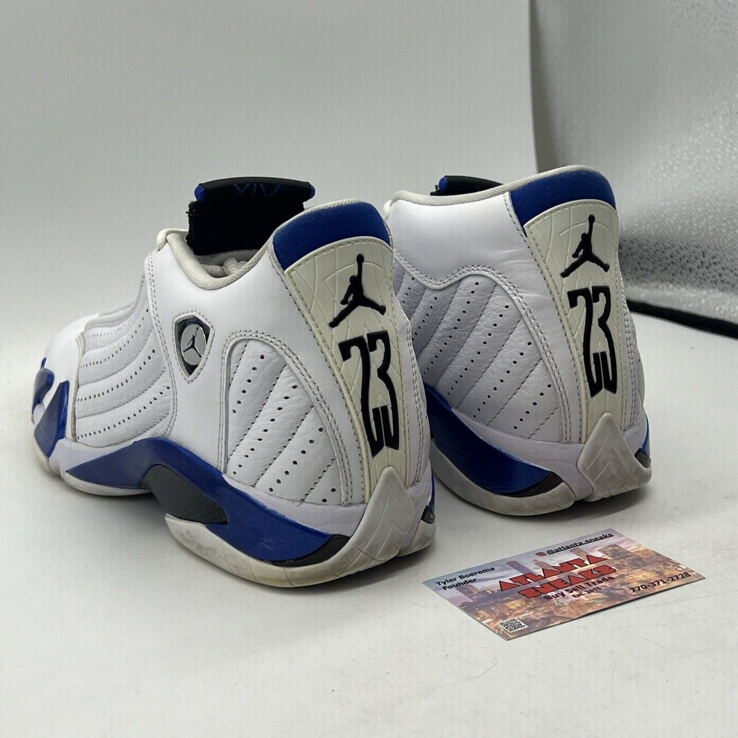 Size 8 - Air Jordan 14 Retro Hyper Royal White Black Leather  (487471-104)