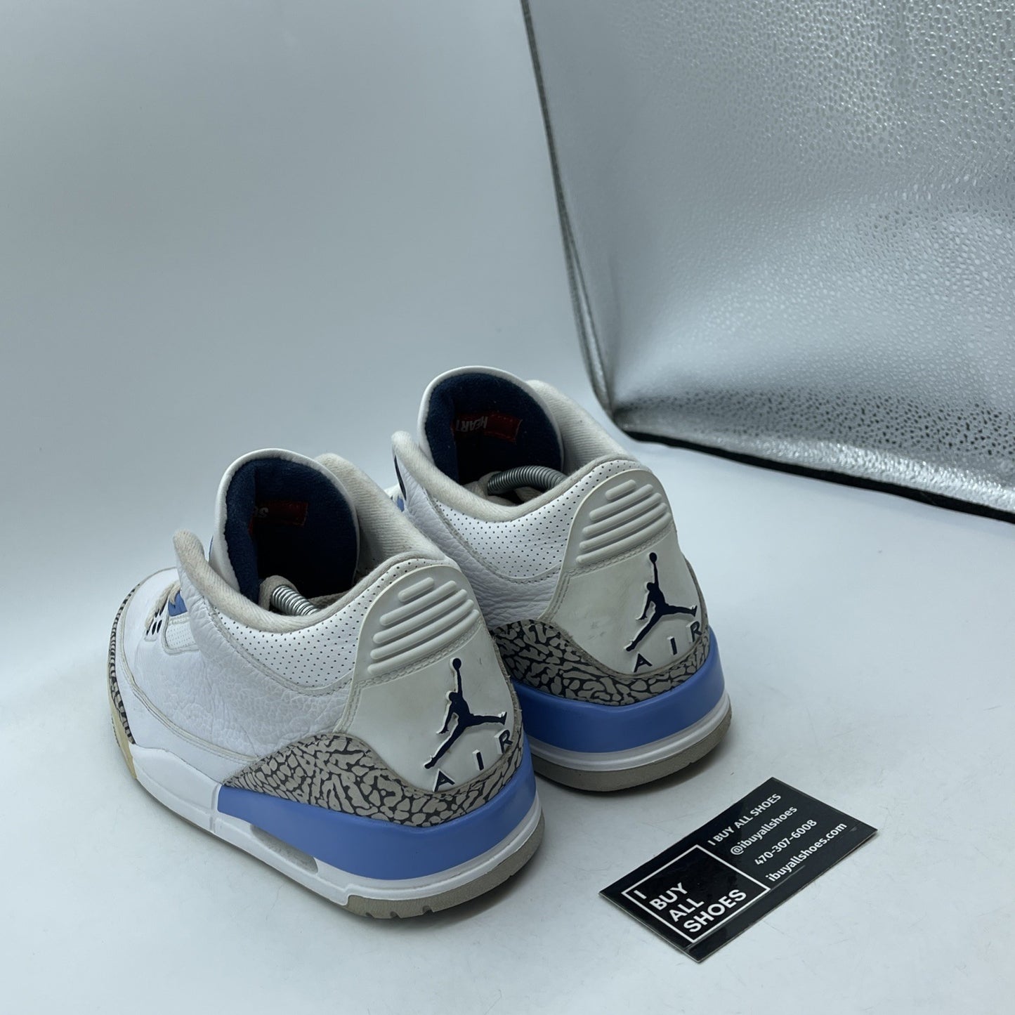 Size 10.5 - Jordan 3 Retro Mid UNC White Grey Blue Suede Leather (CT8532-104)
