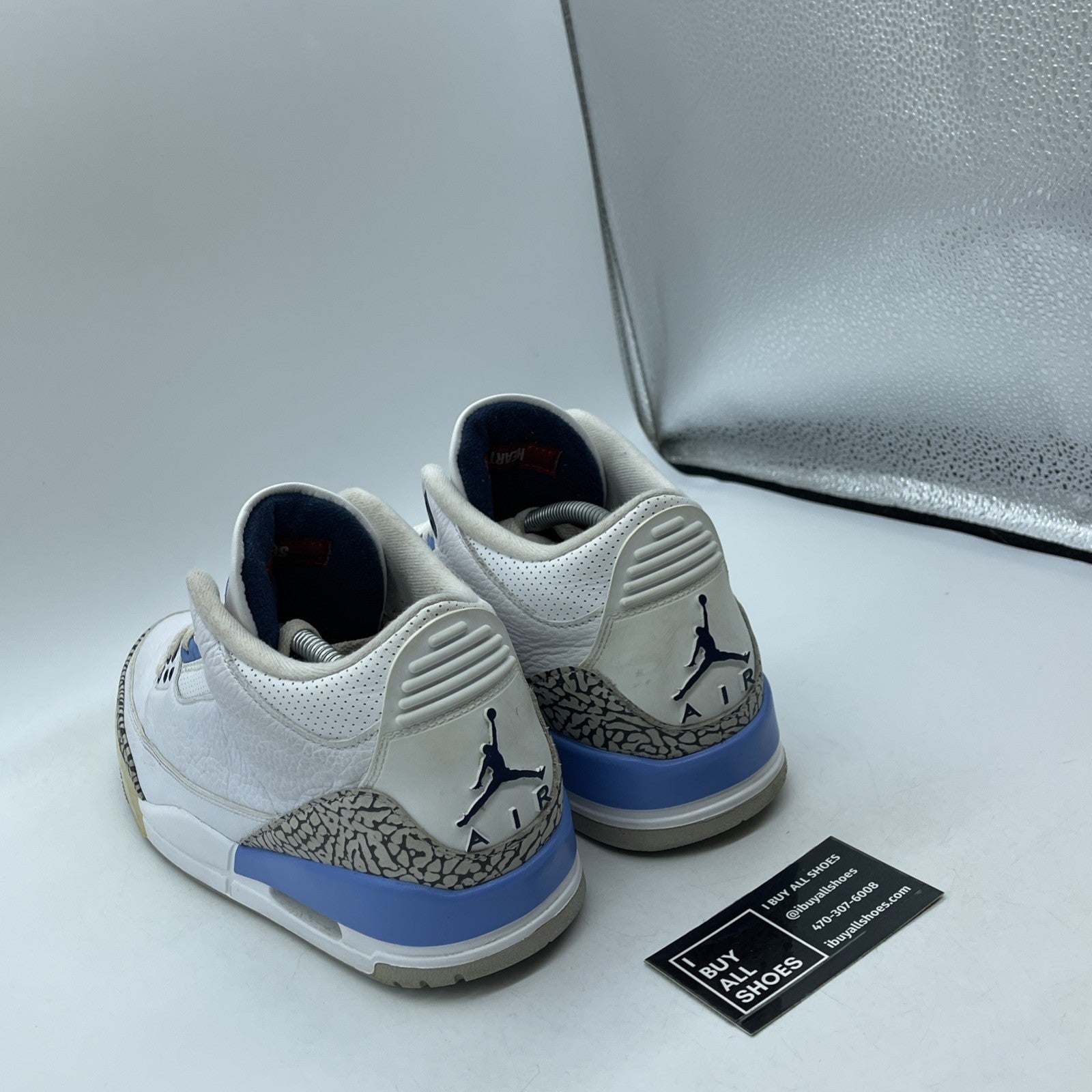 Size 10.5 - Jordan 3 Retro Mid UNC White Grey Blue Suede Leather (CT8532-104)