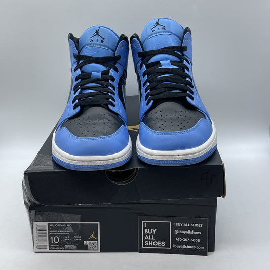 Size 10 - Air Jordan 1 Mid University Blue Black White Leather (DQ8426-401)