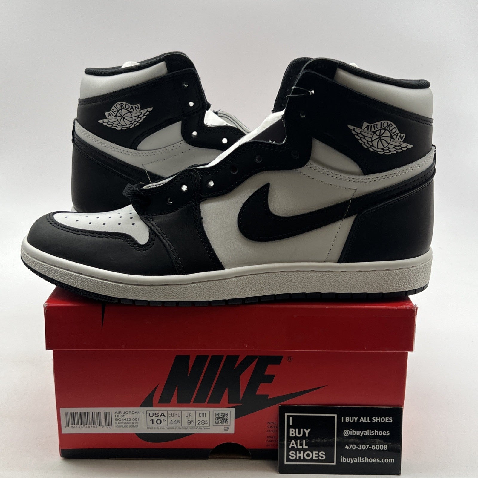 Size 10.5 - Air Jordan 1 Retro '85 OG High Black White (BQ4422-001)