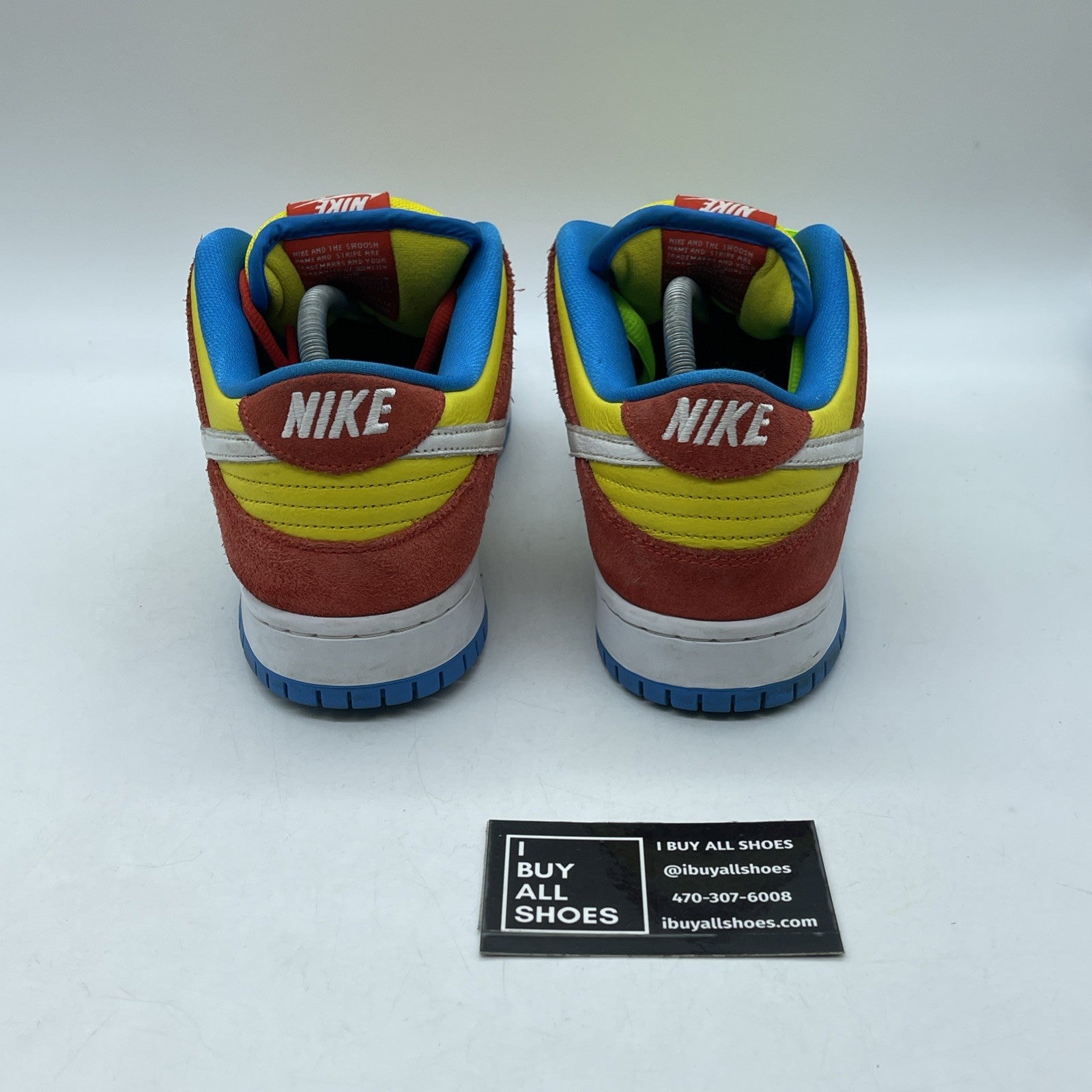 Size 10.5 - Nike SB Dunk Low Bart Simpson Red Yellow Suede Leather (BQ6817-602)