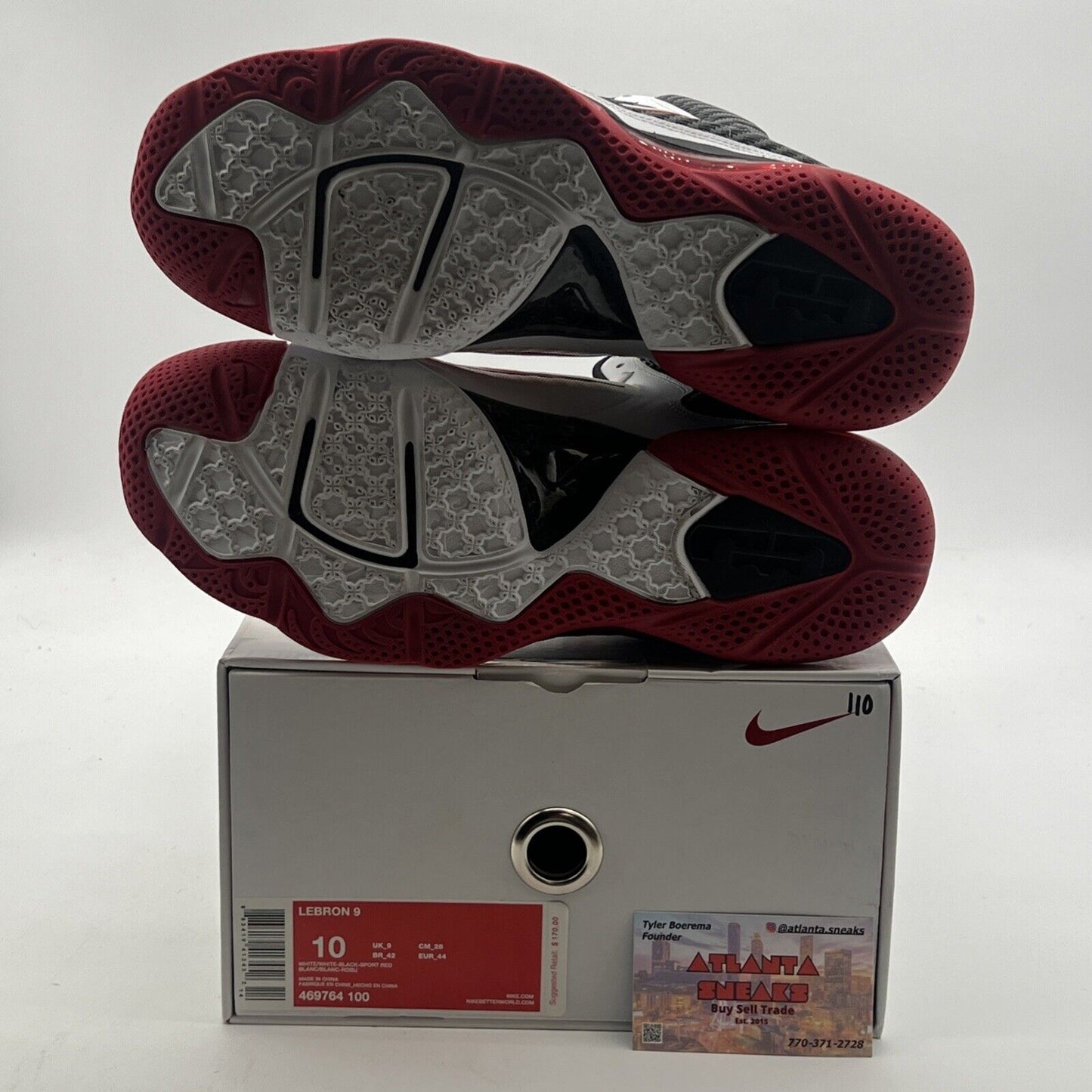 Size 10 - Nike LeBron 9 Miami Heat Home (469764-100)