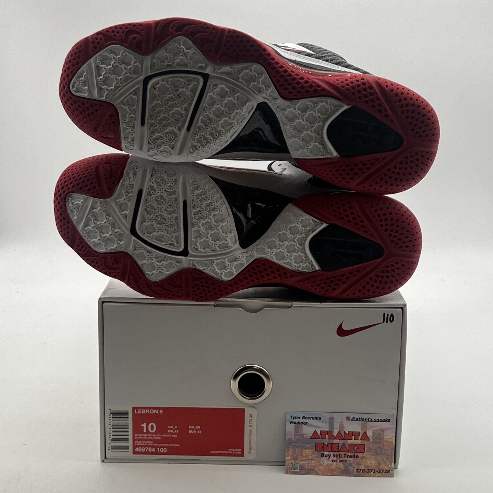Size 10 - Nike LeBron 9 Miami Heat Home (469764-100)