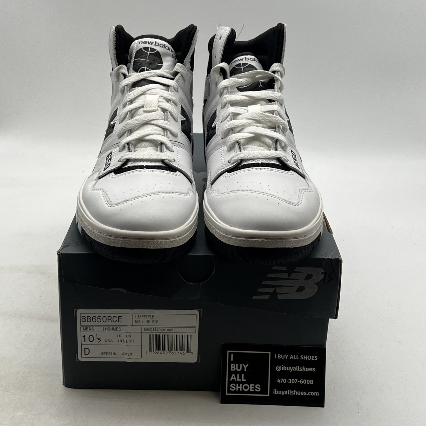 Size 10.5 - New Balance 650R White Black (BB650RCE)