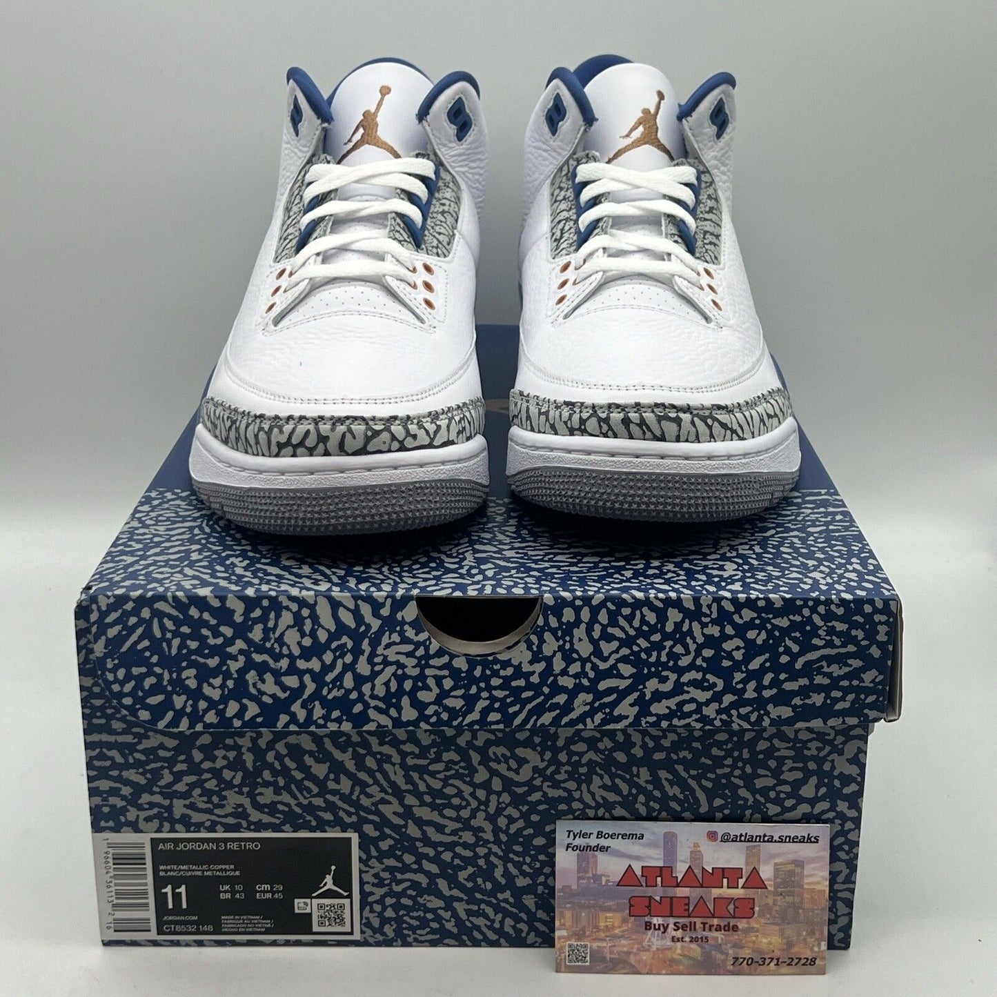 Size 11 - Jordan 3 Retro Mid Washington Wizards Brand New Og All White