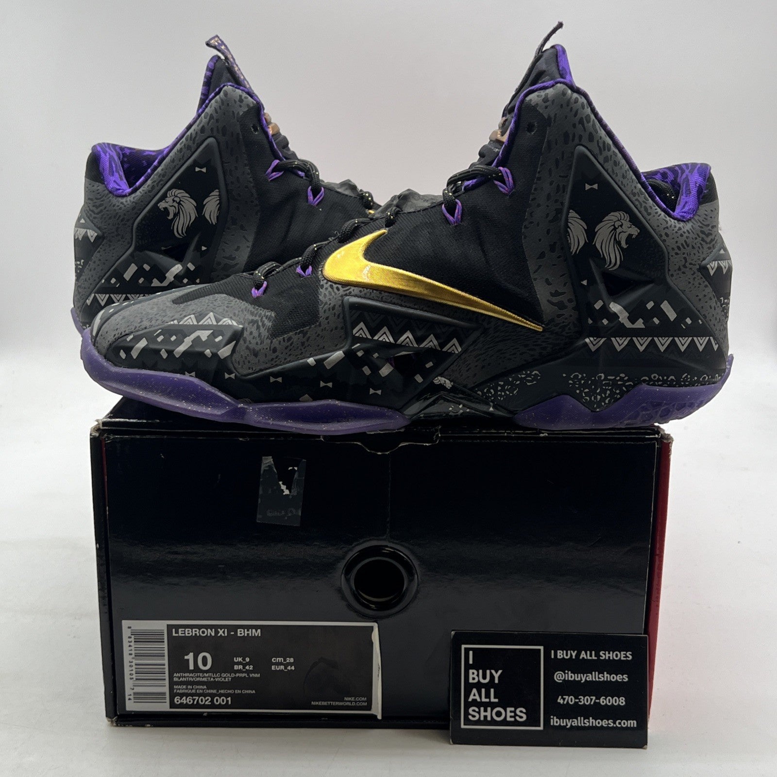 Size 10 - Nike LeBron 11 BHM - (646702-001)