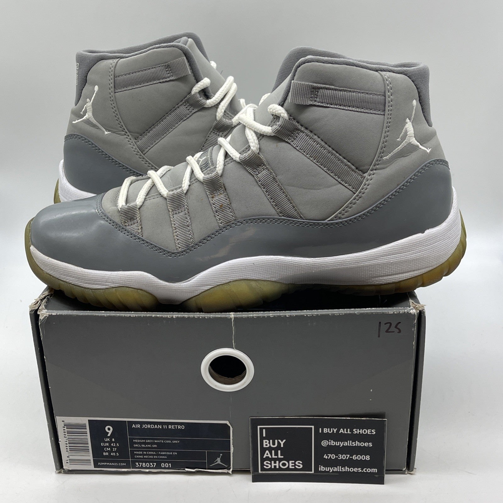 Size 9 - Air Jordan 11 Retro 2010 Cool Grey Suede Leather (378037-001)