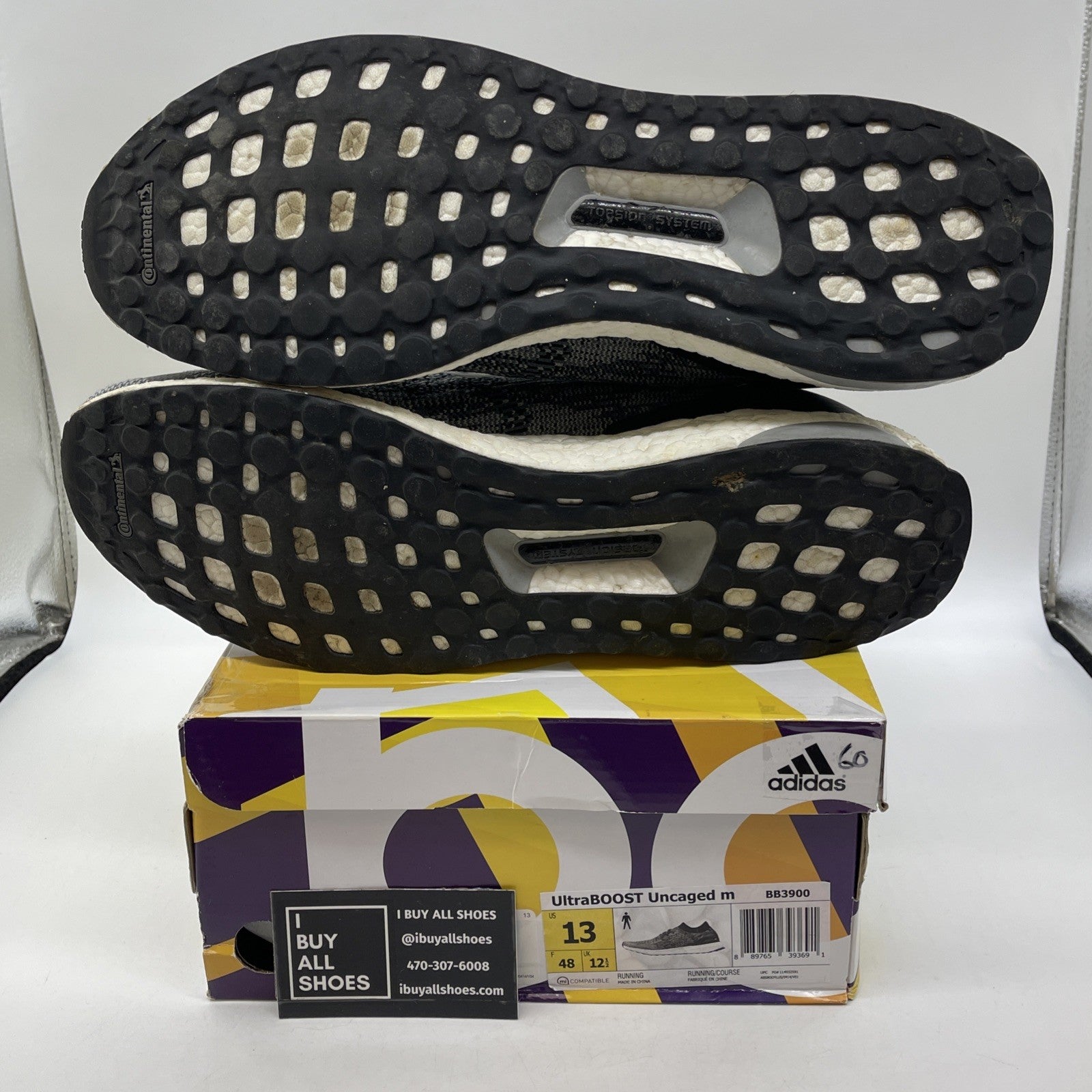 Size 13 - adidas UltraBoost Uncaged Core Black Grey White Suede (BB3900)