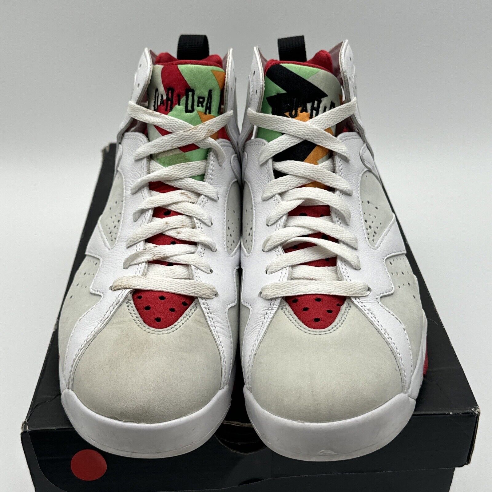 Size 8 - Jordan 7 Retro Hare 2015 White Leather Bugs Bunny Space Jam Red Grey