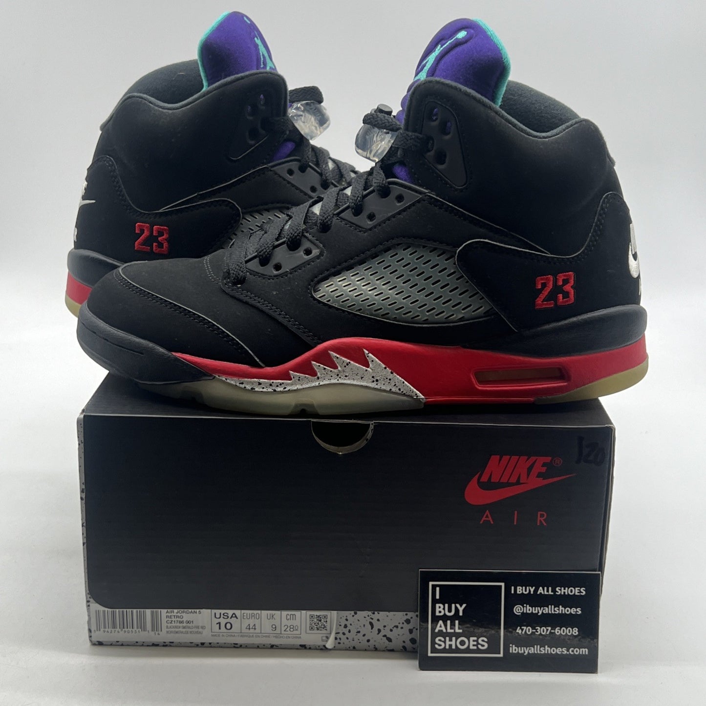 Size 10 - Air Jordan 5 Retro Top 3 Black 2020 (CZ1786-001)