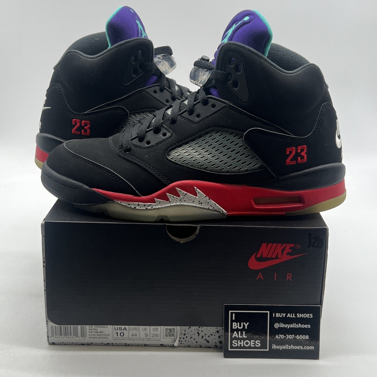 Size 10 - Air Jordan 5 Retro Top 3 Black 2020 (CZ1786-001)