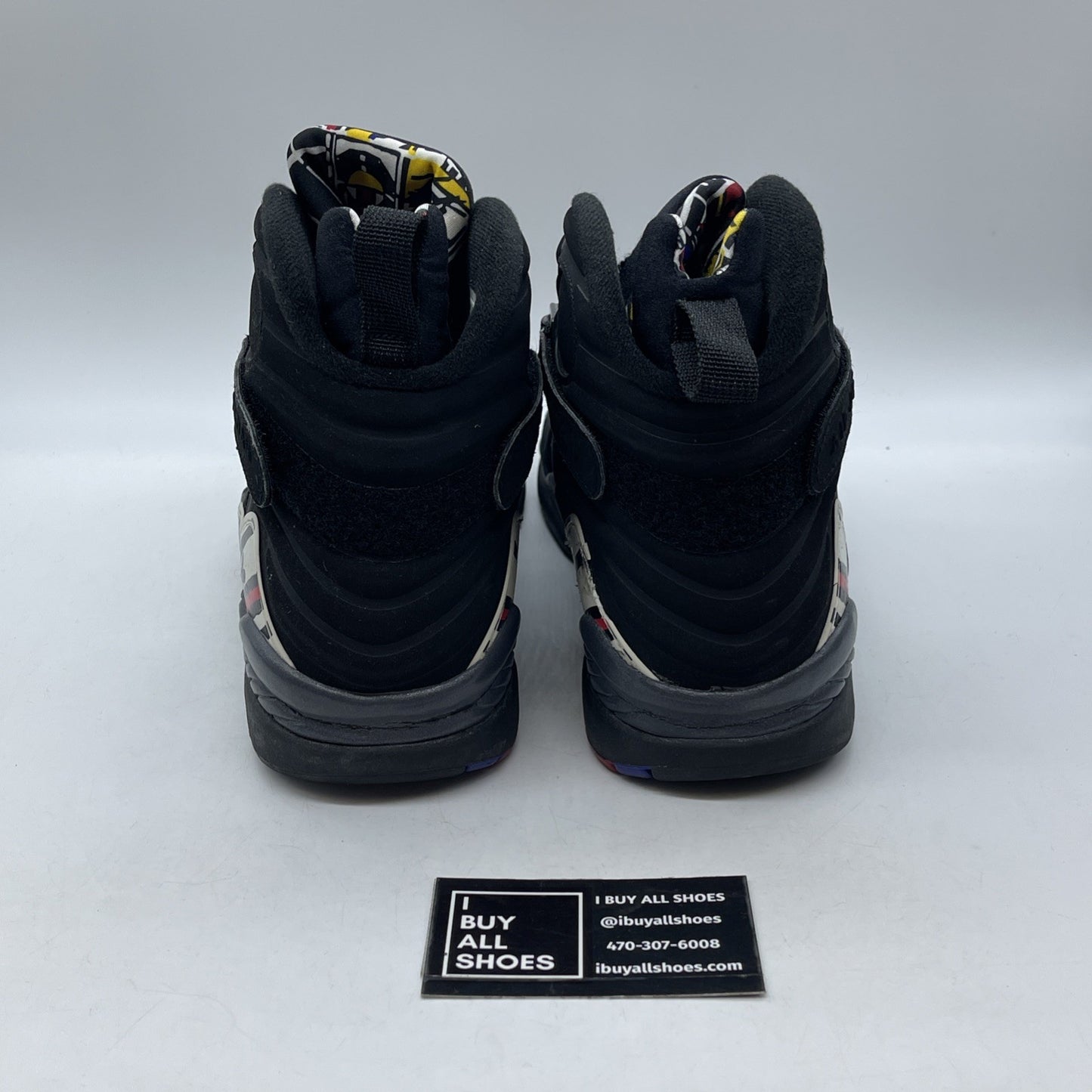 Size 13 - Air Jordan 8 Retro 2007 Playoff Black White Red Suede (305381-061)