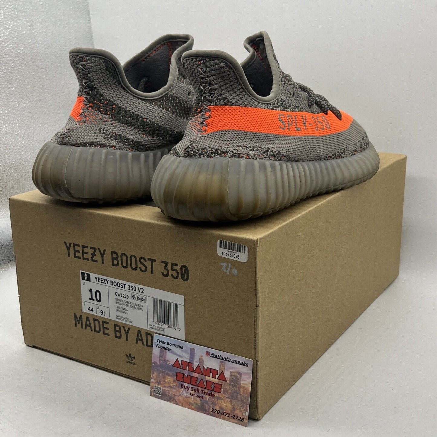 Size 10 - adidas Yeezy Boost 350 V2 Low Beluga Reflective Grey Orange (GW1229)