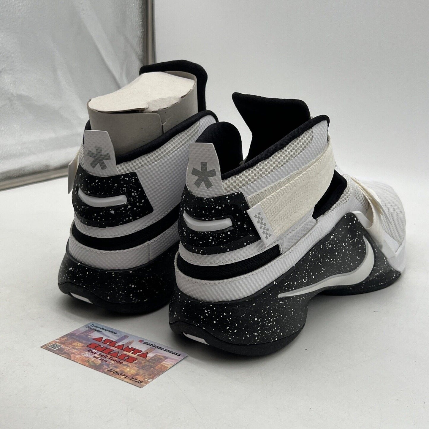 Size 14 - Nike LeBron Soldier 9 TB Team Oreo White Black (846246-110)