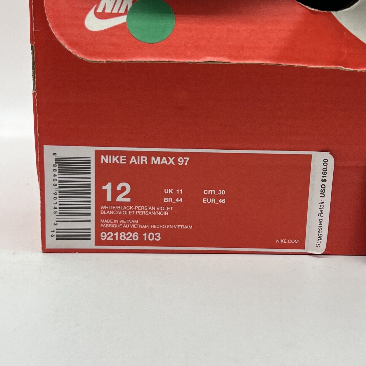 Size 12 - Nike Air Max 97 Persian Violet Black White Purple (921826-103)