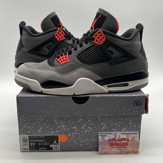 Size 11.5 - Jordan 4 Retro Mid Infrared Black Grey Suede (DH6927-061)