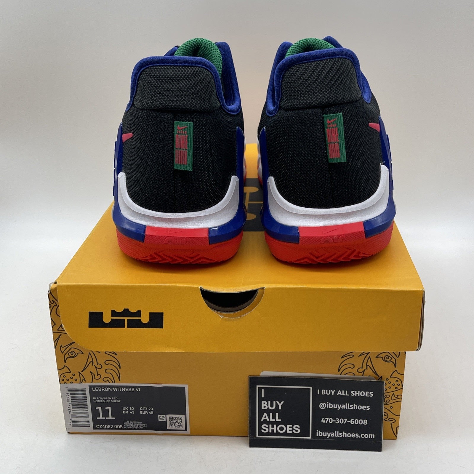 Size 11 - Nike LeBron Witness 6 Black Deep Royal Blue (CZ4052-005)