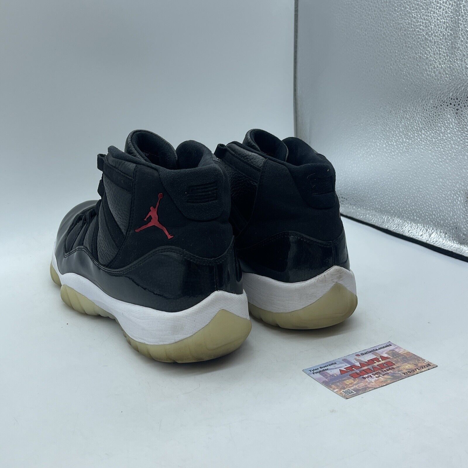 Size 12 - Jordan 11 Retro 72-10 2015 Black White Red Leather (378037-002)