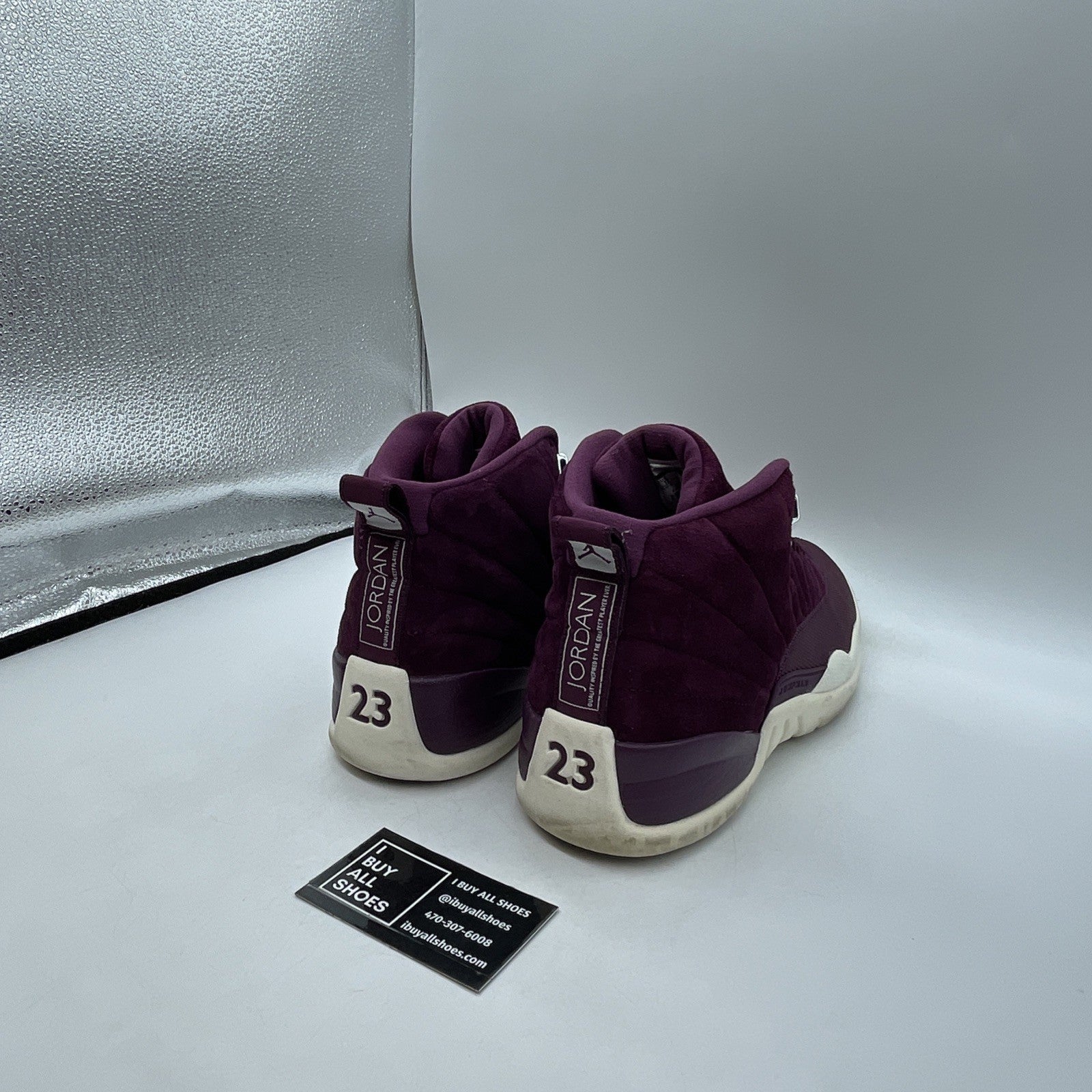Size 12 - Air Jordan 12 Retro Bordeaux GB White Leather Suede (130690-617)