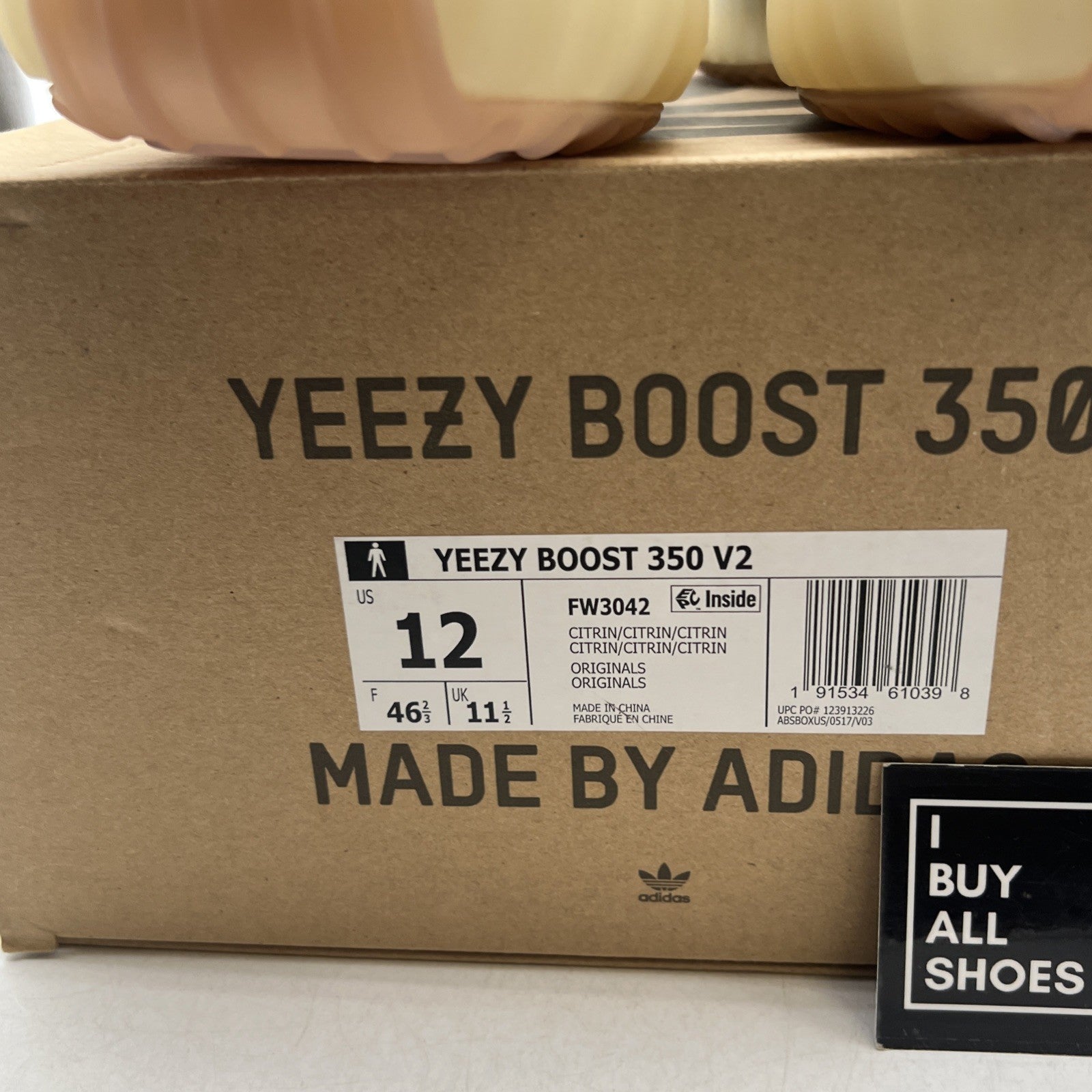 Size 12 - Yeezy Boost 350 V2 Citrin Non-Reflective (FW3042)
