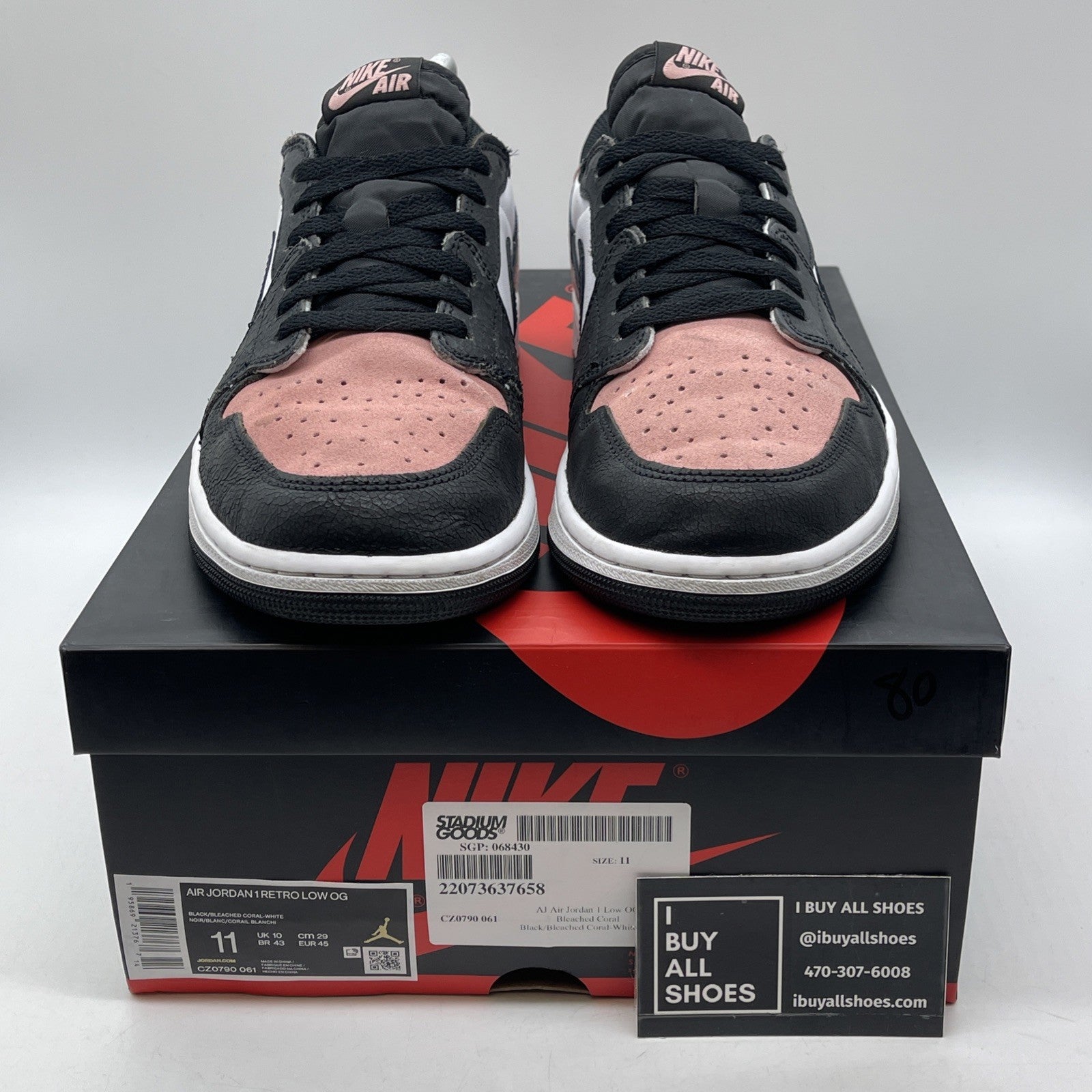 Size 11 - Jordan 1 Low OG Bleached Coral Pink White Suede Leather (CZ0790-061)