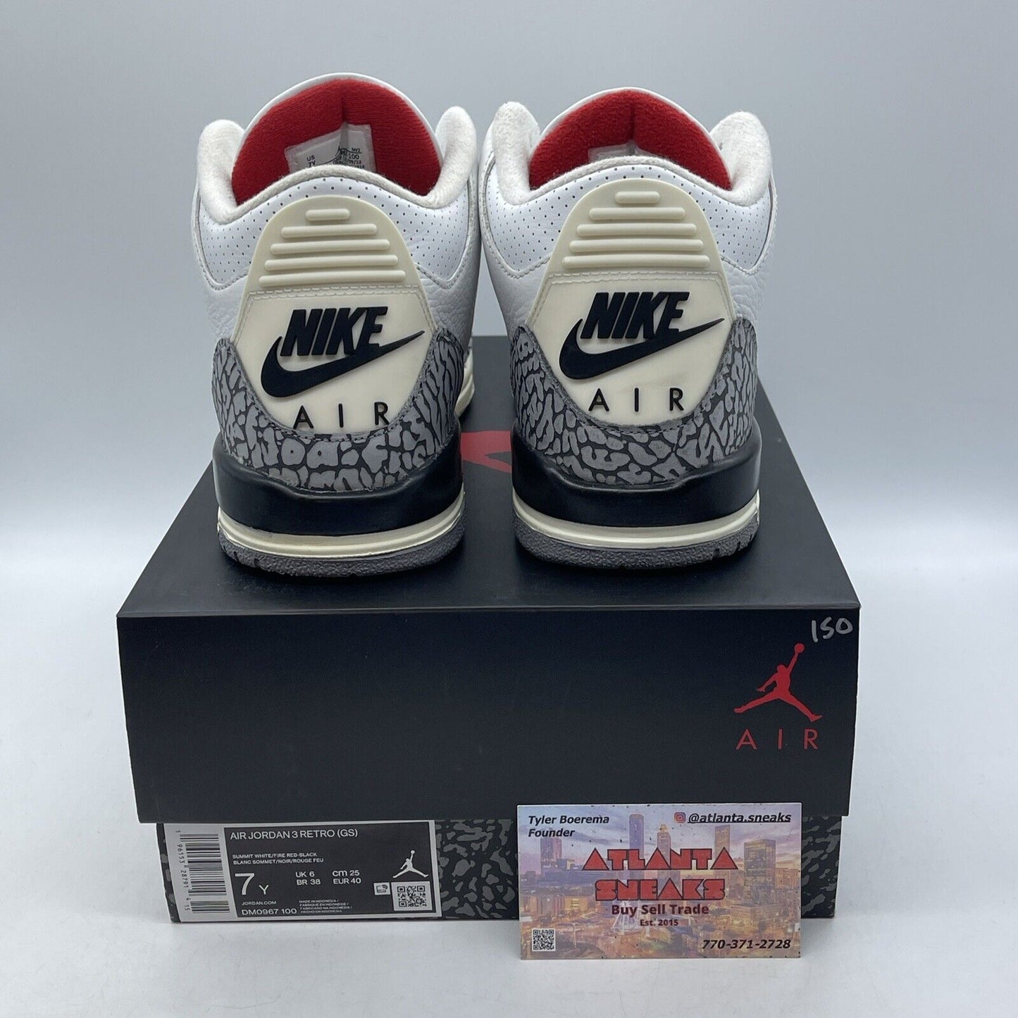 Size 7Y - Jordan 3 Retro Mid White Cement Reimagined Suede Leather (DM0967-100)