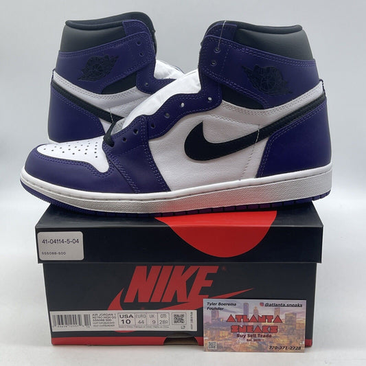 Size 10 - Jordan 1 Retro OG High Court Purple 2.0 White Black (555088-500)