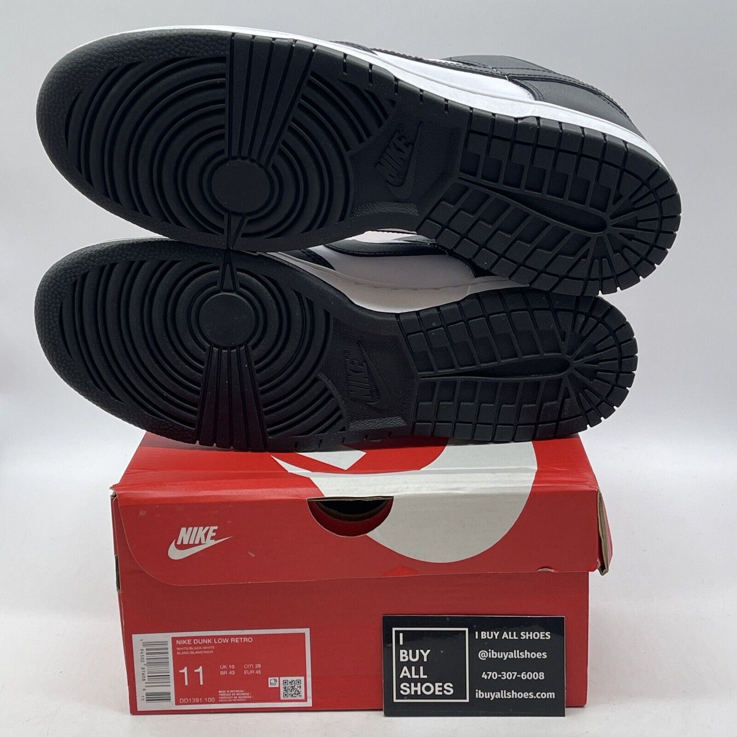 Size 11 - Nike Dunk Low Black White Suede Leather.  (DD1391-100)