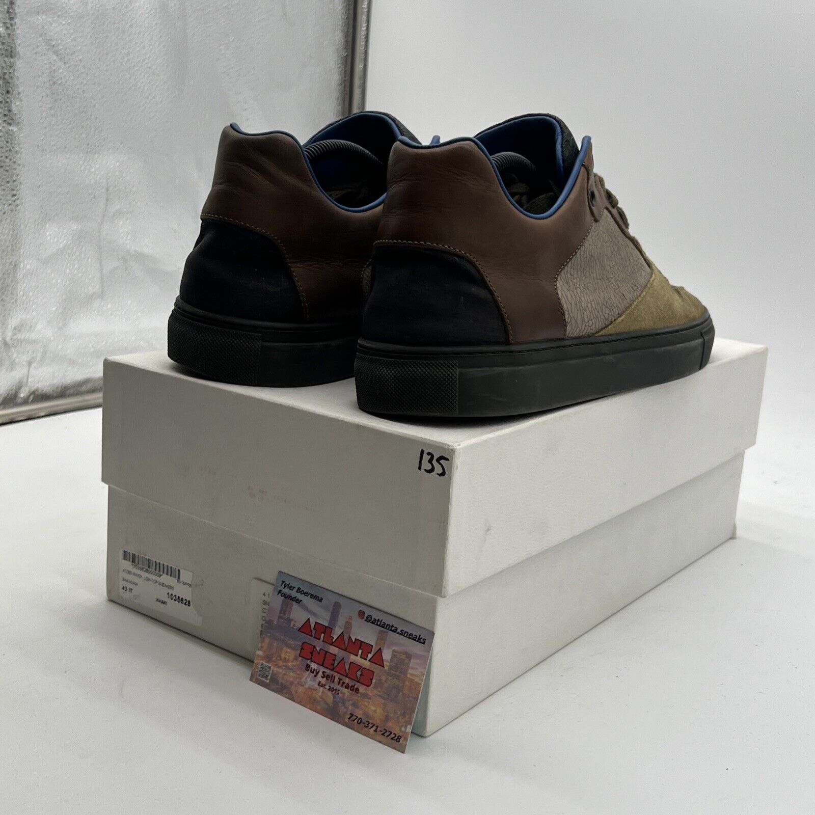 Size 10 - Balenciaga Mens Sneakers Brown (412350) Solid Leather Low Top