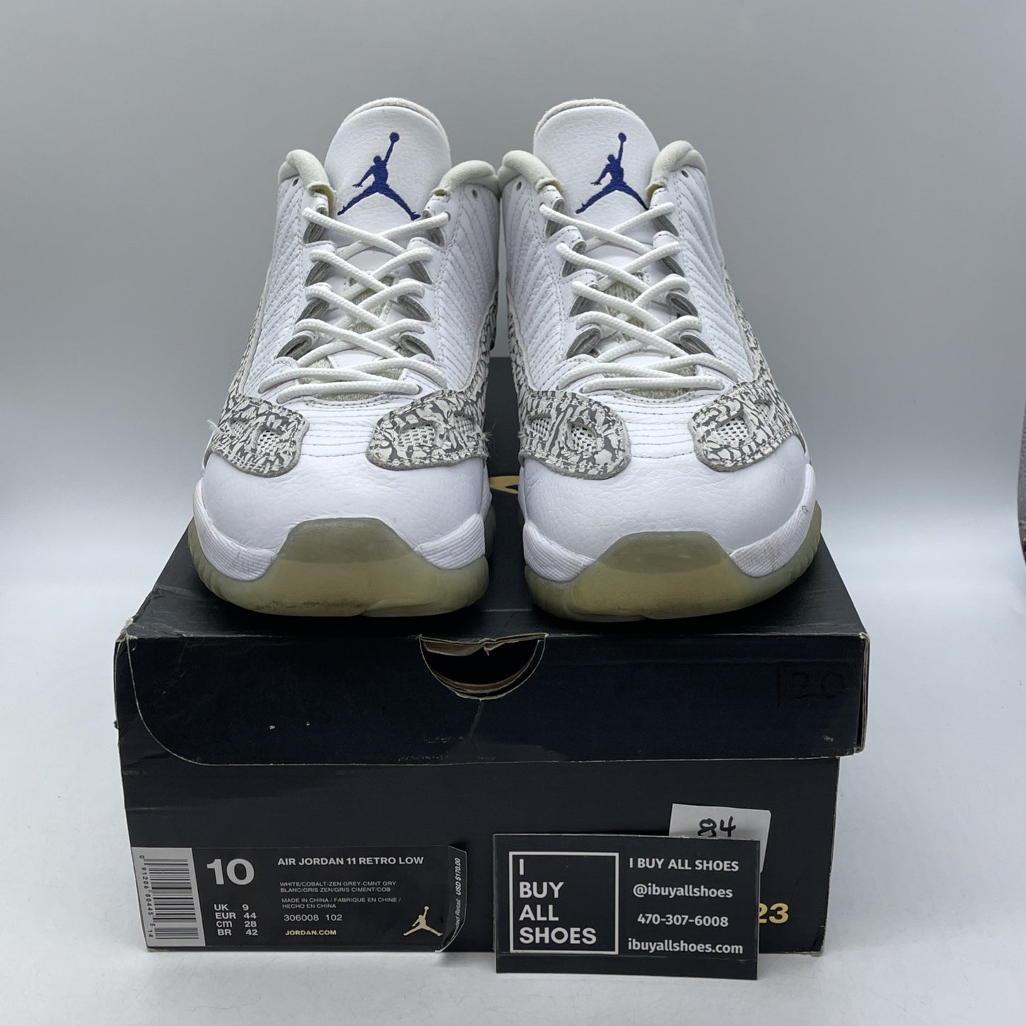 Size 10 - Air Jordan 11 Retro IE 2015 Low Cobalt Grey White Suede (306008-102)