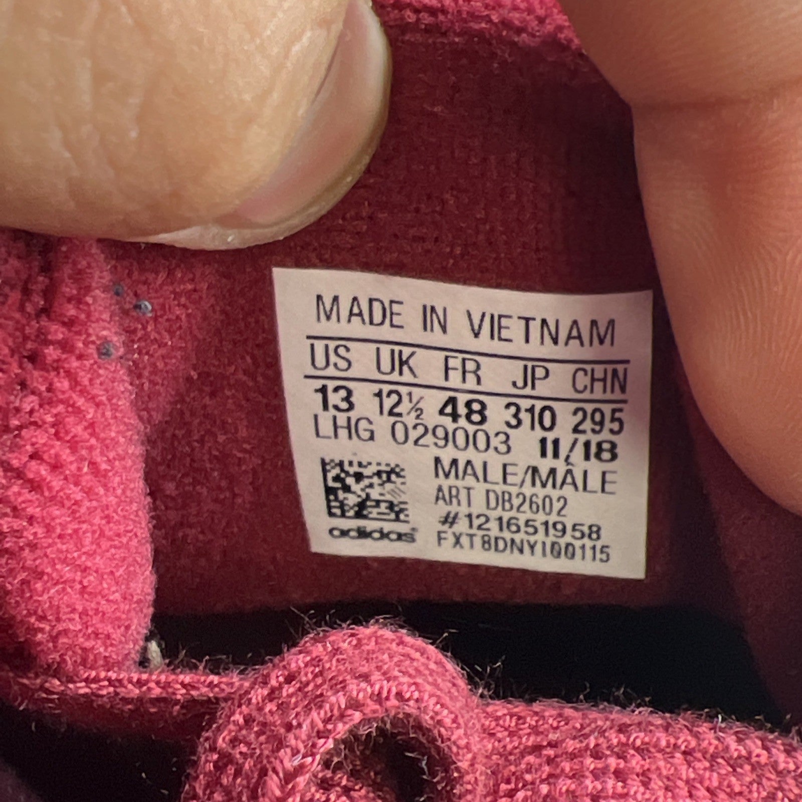 Size 13 - Adidas Yung-96 Collegiate Burgundy (DB2602)