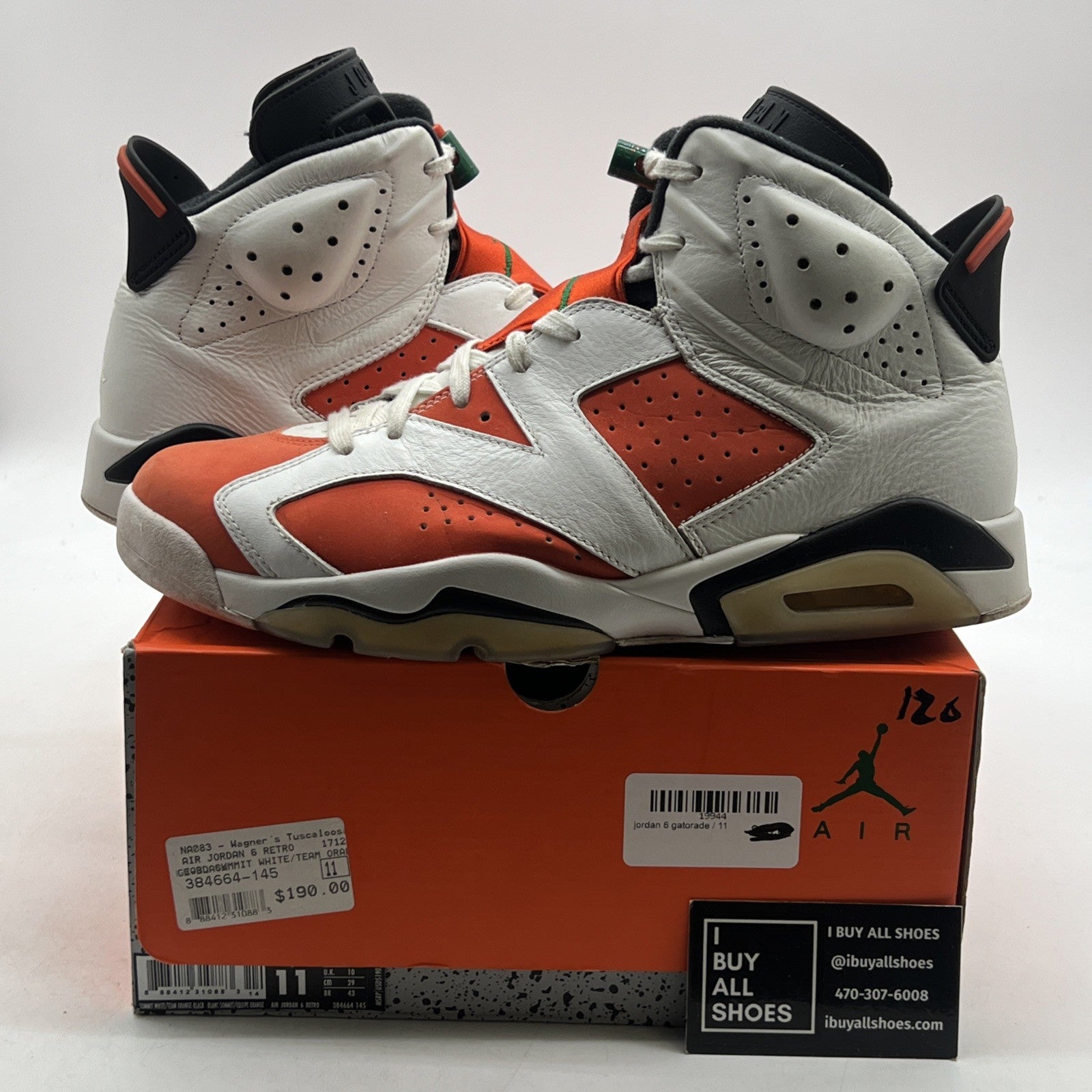 Size 11 - Air Jordan 6 Retro Gatorade (384664-145)