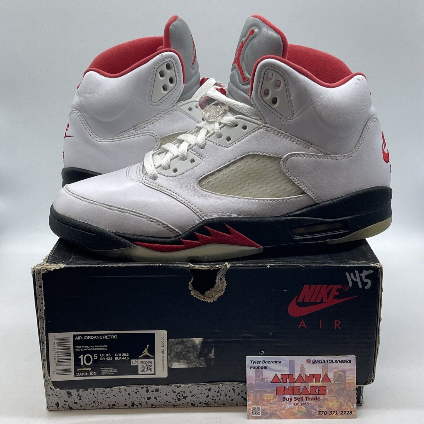 Size 10.5 - Jordan 5 Retro Mid Fire Red White Black (DA1911-102)