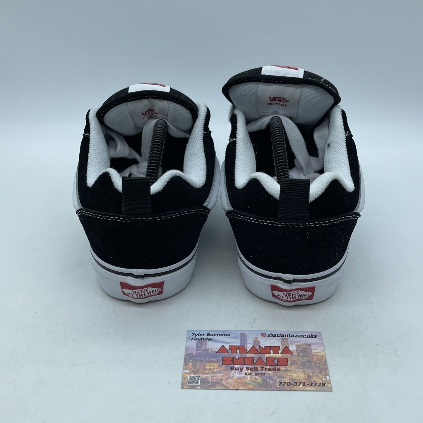 Size 9.5 - Vans Knu Skool Black White Suede Leather (VN0009QC6BT)
