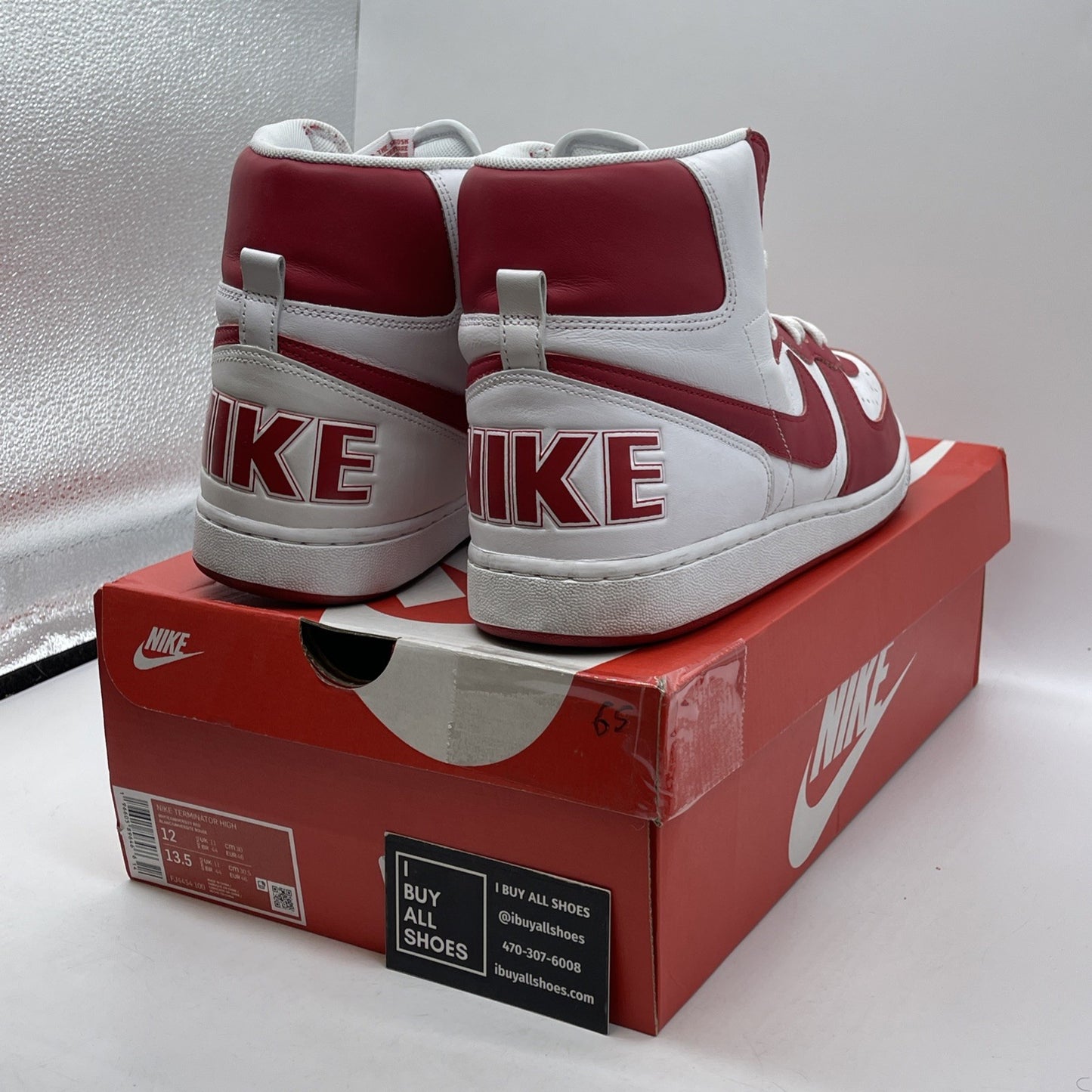 Size 12 - Nike Terminator High University Red White Sneakers Retro (FJ4454-100)