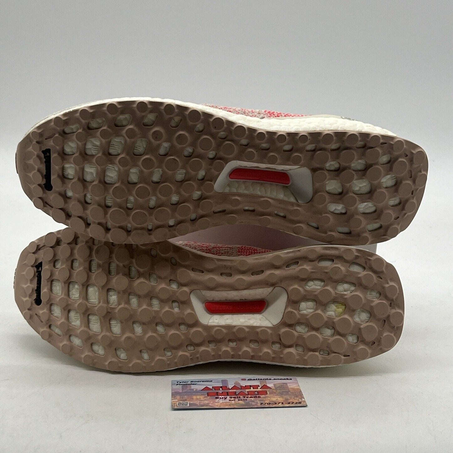 Size 9.5 - adidas UltraBoost Uncaged Raw White Shock Red W (B75863)