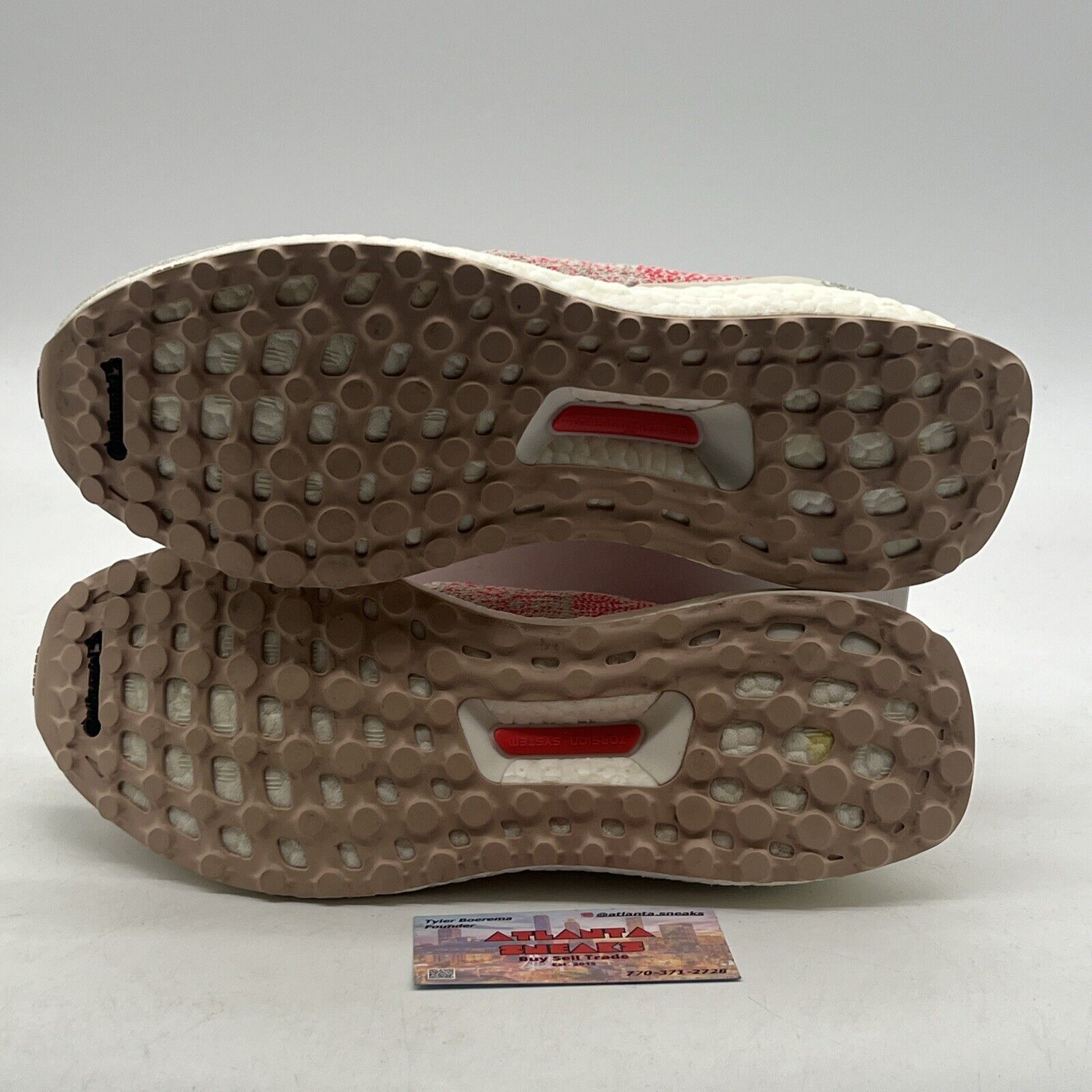 Size 9.5 - adidas UltraBoost Uncaged Raw White Shock Red W (B75863)