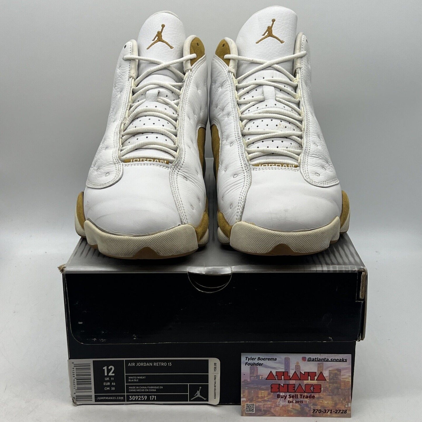 Size 12 - Air Jordan 13 Retro 2004 Wheat White Leather Suede (309259-171)