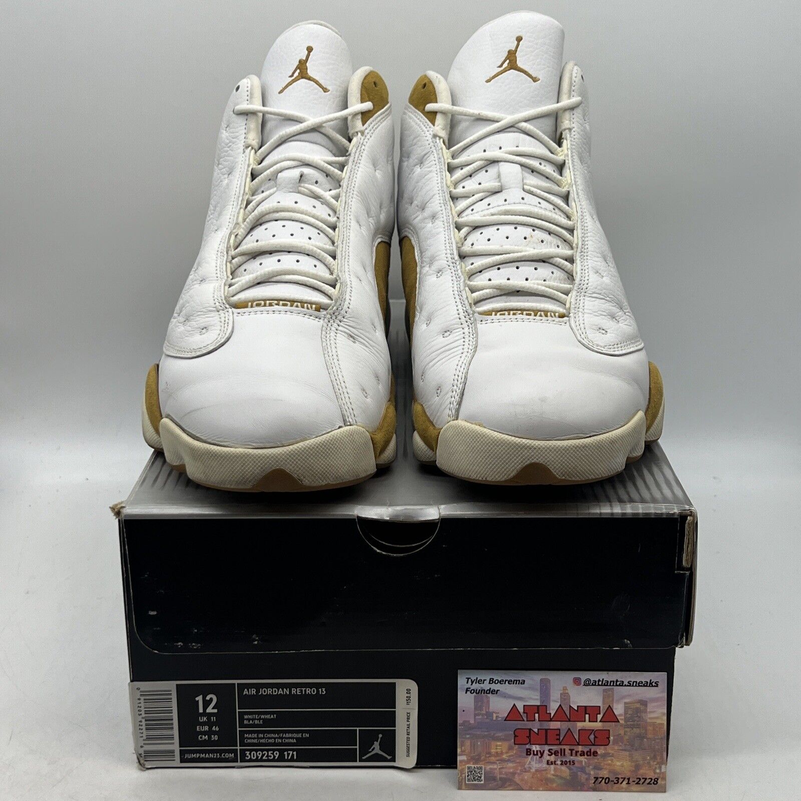 Size 12 - Air Jordan 13 Retro 2004 Wheat White Leather Suede (309259-171)