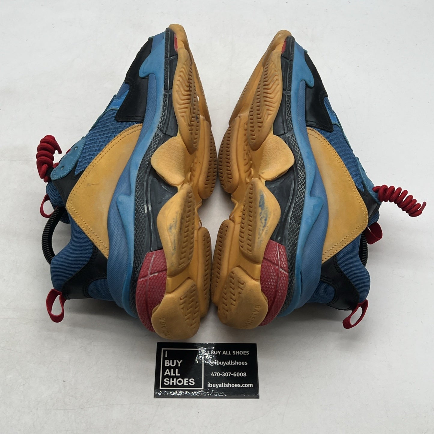 Size 9 - Balenciaga Triple S Sneaker Blue Orange Red Distressed Mens