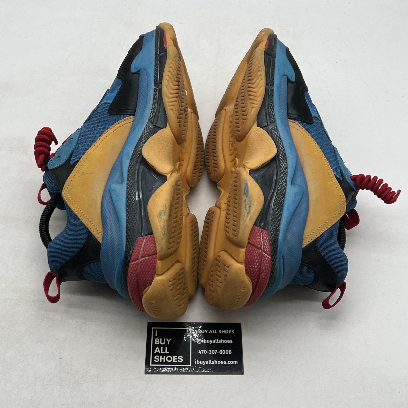 Size 9 - Balenciaga Triple S Sneaker Blue Orange Red Distressed Mens