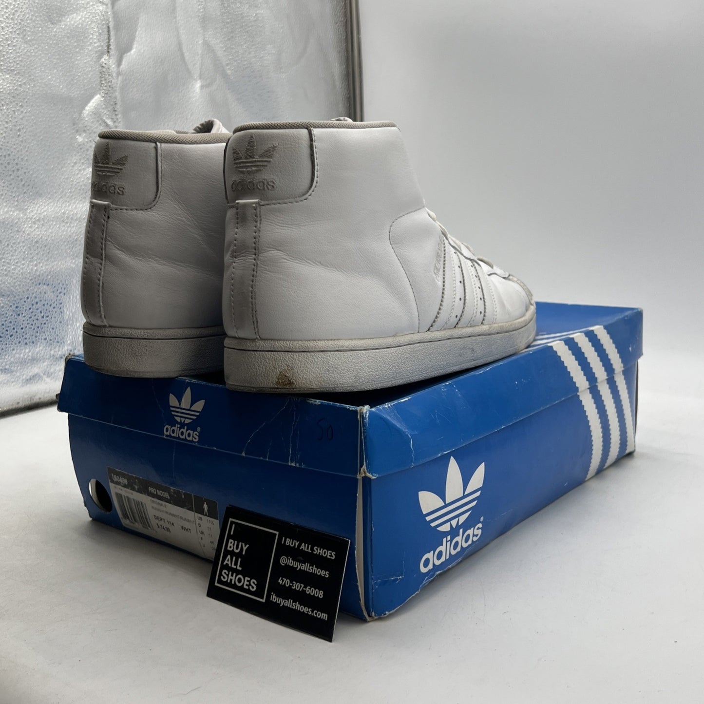 Size 11.5 - Adidas Originals Pro Model Triple White (160486)