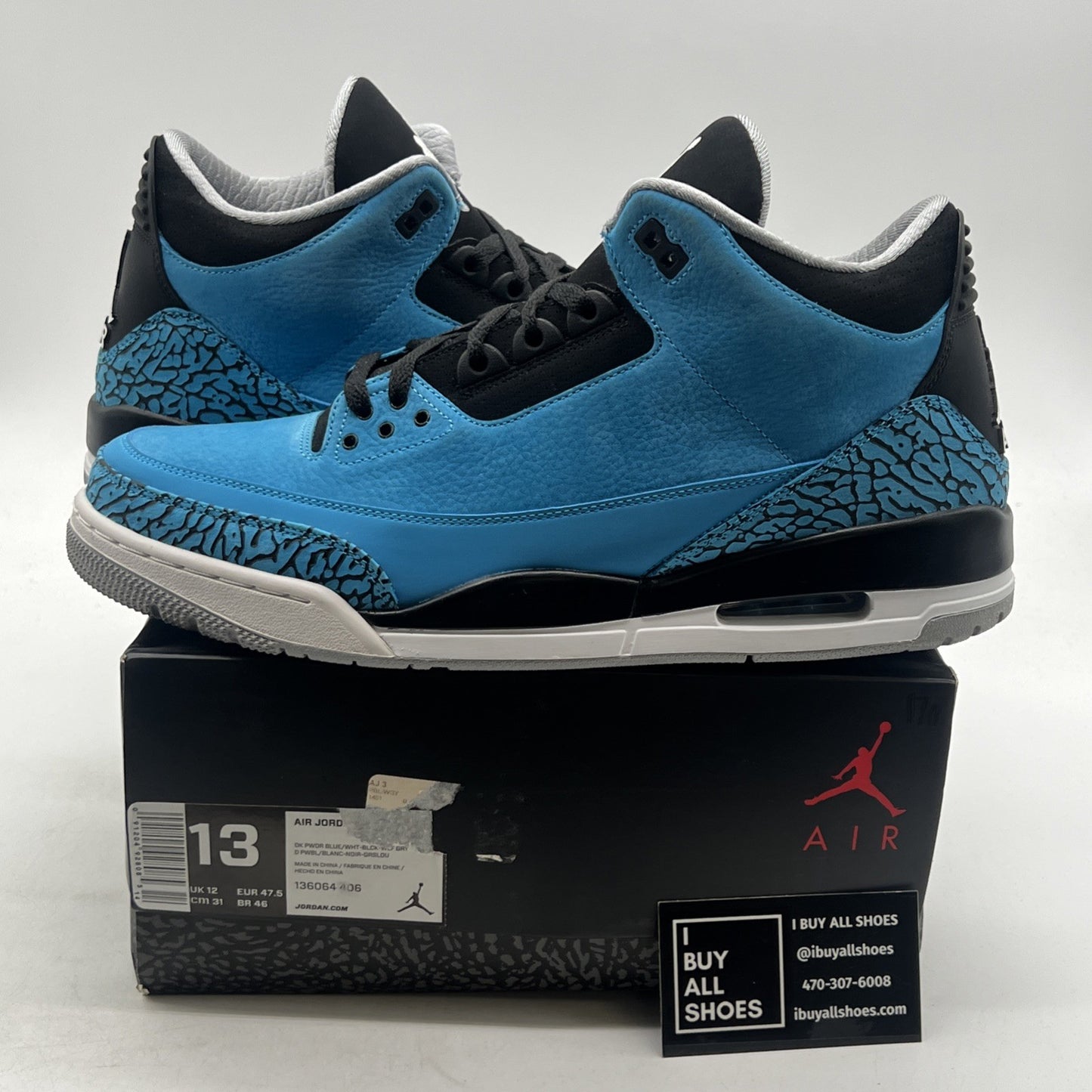 Size 13 - Air Jordan 3 Retro Powder Blue (136064-406)