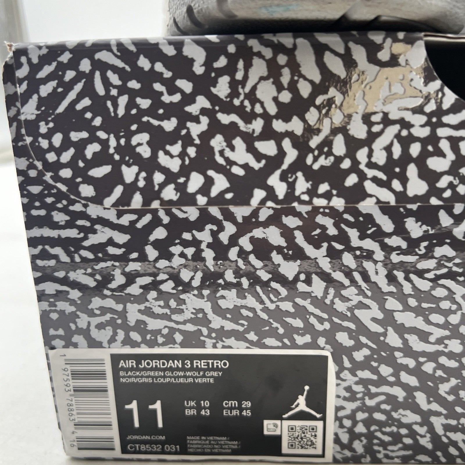 Size 11 - Air Jordan 3 Retro Green Glow (CT8532-031)