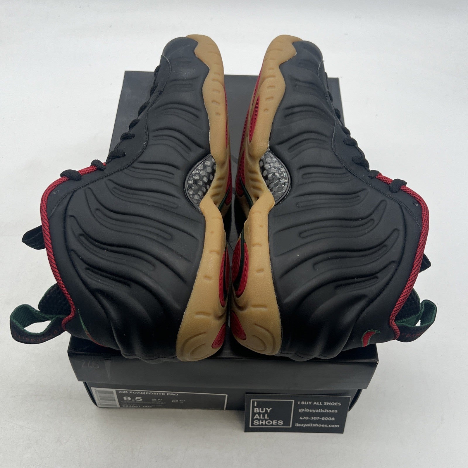 Size 9.5 - Nike Foamposite Pro Gucci - Black (624041-004)