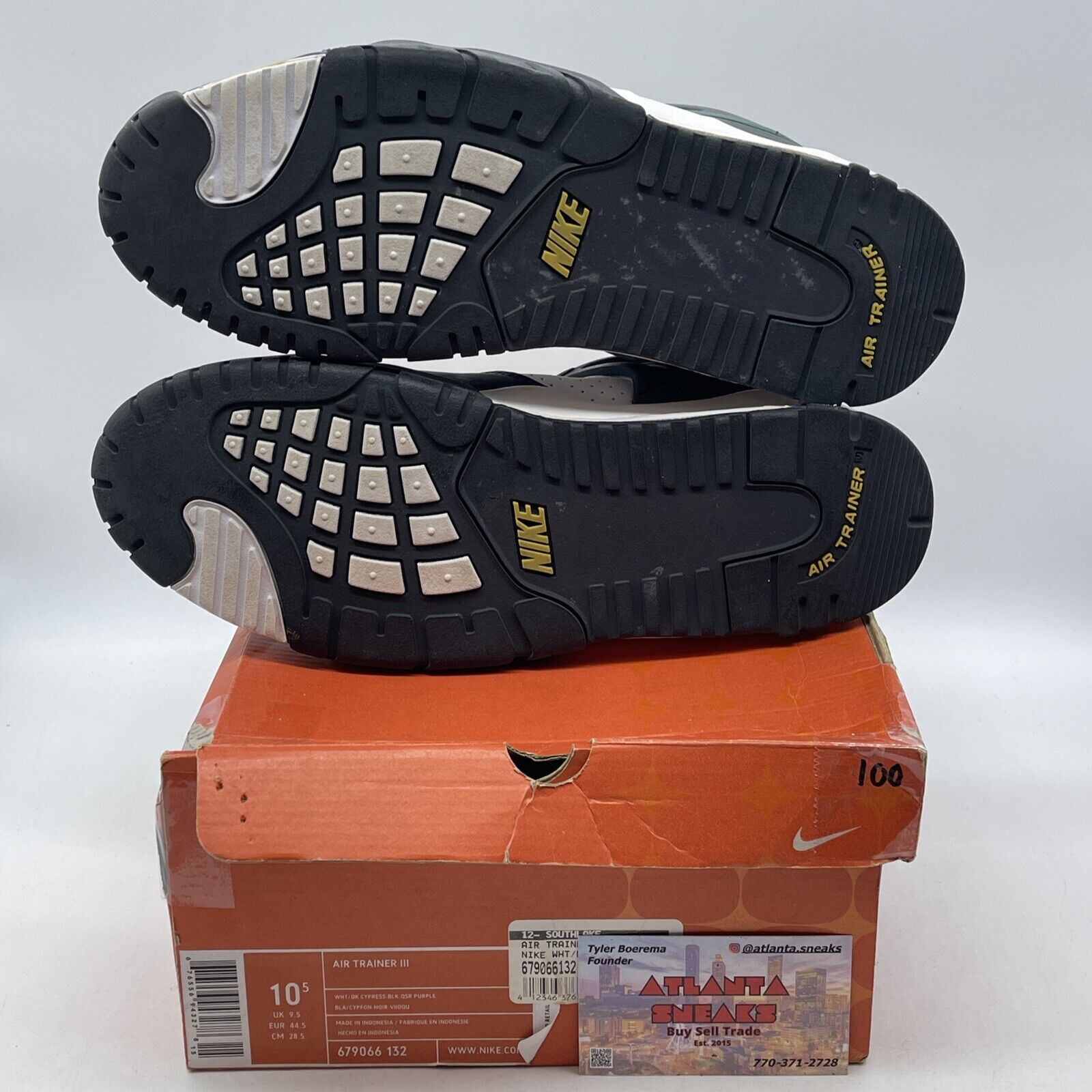 Size 10.5 - Nike Air Trainer 3 White Purple Black Leather (679066-132)