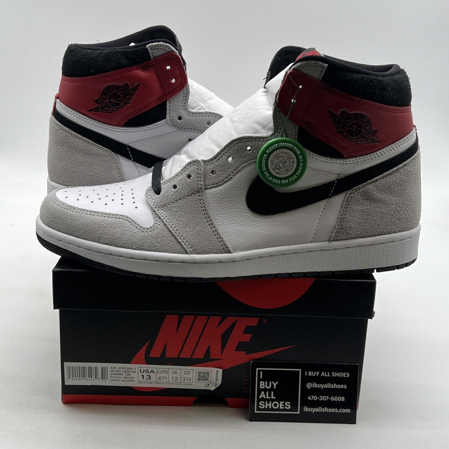 Size 13 - Air Jordan 1 Retro High OG Smoke Gray 2020 (555088-126)